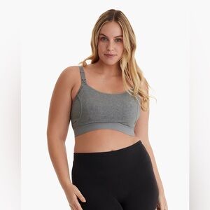 NWT Momcozy Nursing Bra for All Breast Pump Brands, Size L, Grey, Hands Free
